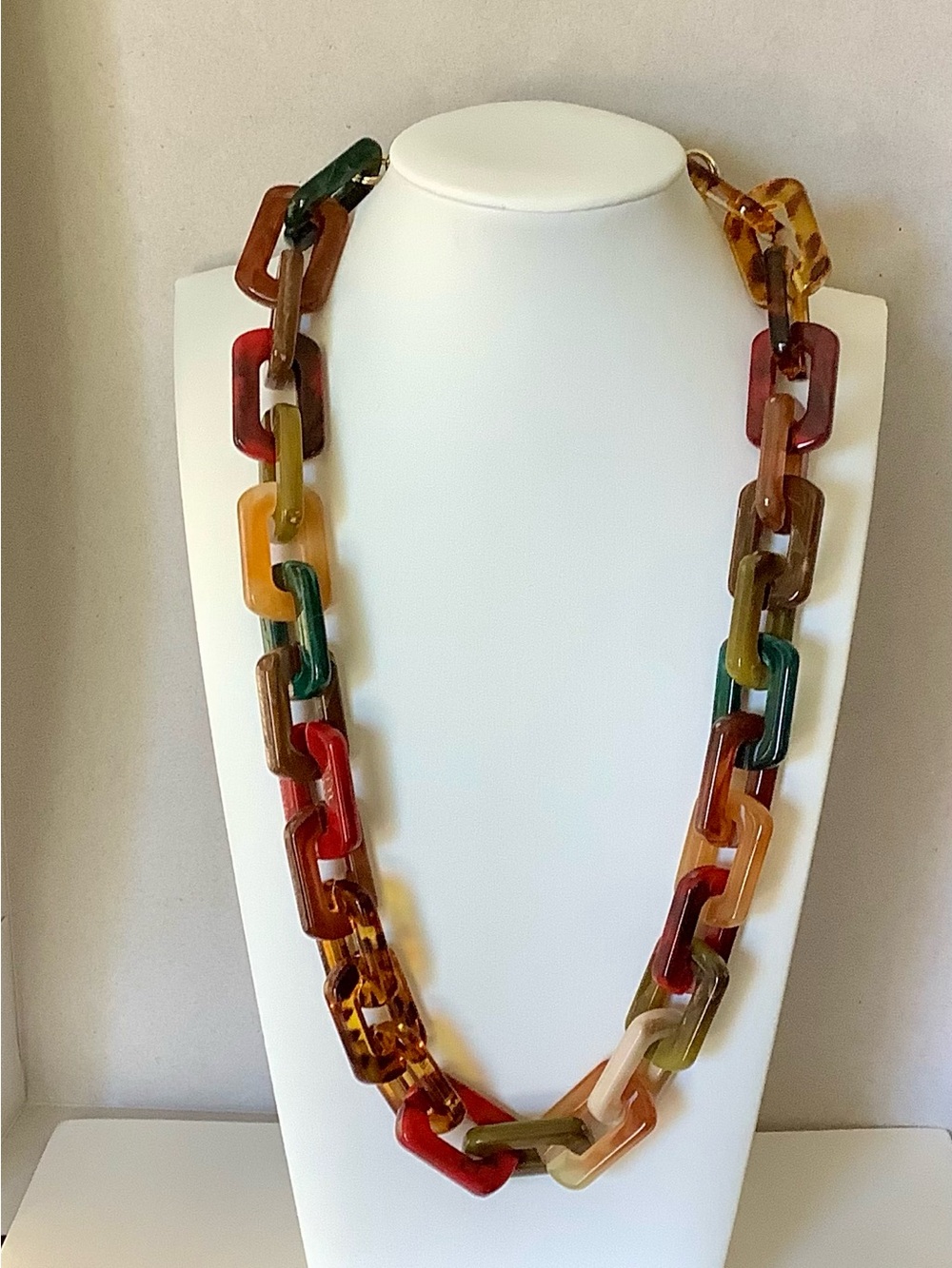 Rush Multicolor Resin Link Necklace - Women Jewelry